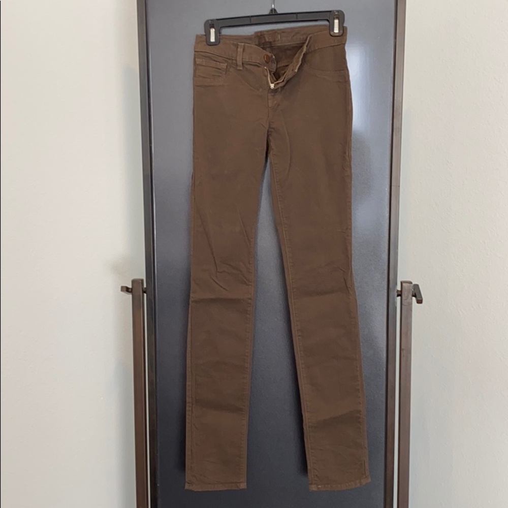 J brand Japanese luxe twill green skinny 25